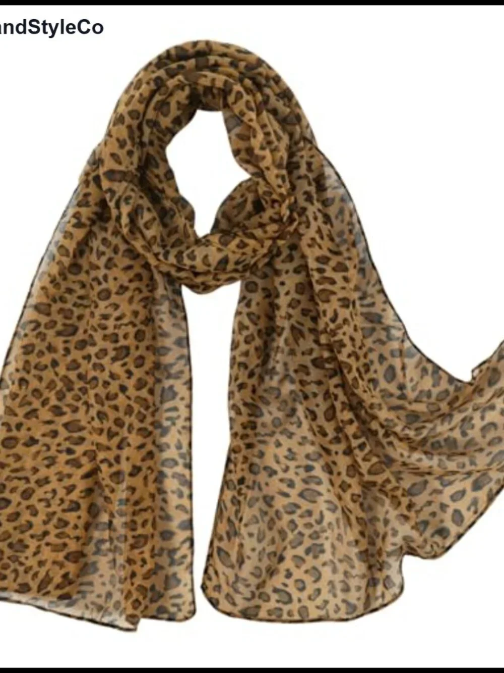 Chiffon Sheer Scarf Leopard Print Lightweight Women's Fashion Shawl
